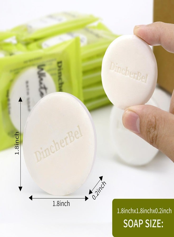 DincherBel 100 Pack 0.5oz Travel Soap, Mini Round Cleansing Bars Soap Bulk Travel Size, Individually Wrapped Toiletries Amenities for Hotel, Airbnb, Shelter, Camping and Traveling - Image 3
